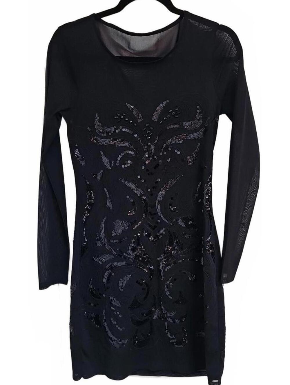 Express Sequin Sheer Party Dress Size M